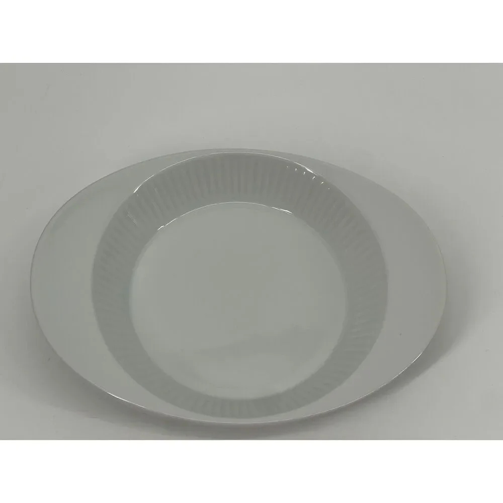 Dansk Fluted White Cafe Augratin Baking Dish Ribbed Shallow Casserole Japan 10”